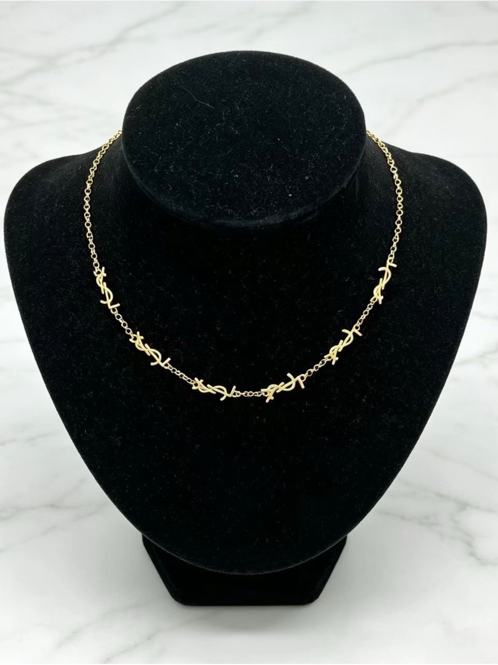 Stainless Steel Waterproof non Tarnish Letter Necklace in 18k Real Gold Plated